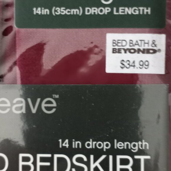 'Bed Bath & Beyond' King Tailored Bed skirt NWT Cranberry - Picture 2 of 5